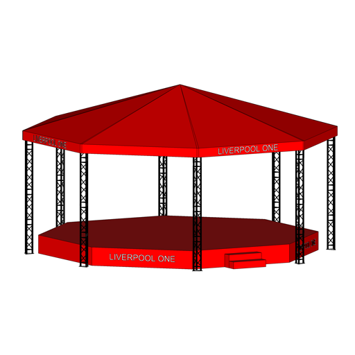 Bandstand 2 hire with branding
